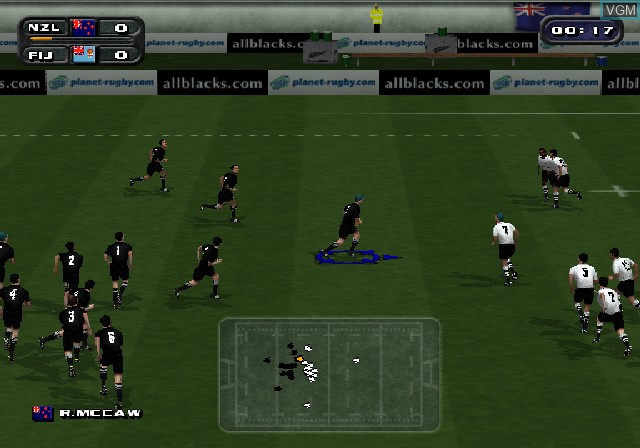 In-game screen of the game Rugby 2004 on Sony Playstation 2