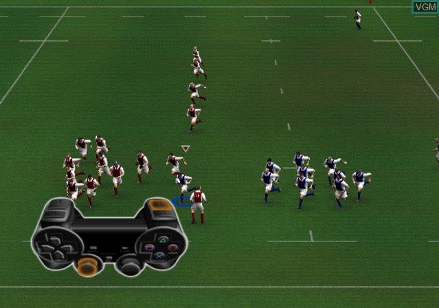 In-game screen of the game Rugby 2005 on Sony Playstation 2