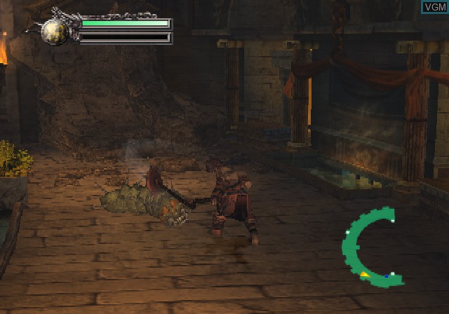 In-game screen of the game Rygar - The Legendary Adventure on Sony Playstation 2