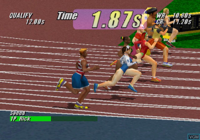 In-game screen of the game Sega Ages 2500 Series Vol. 15 - Decathlete Collection on Sony Playstation 2