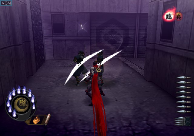 In-game screen of the game Shinobi on Sony Playstation 2