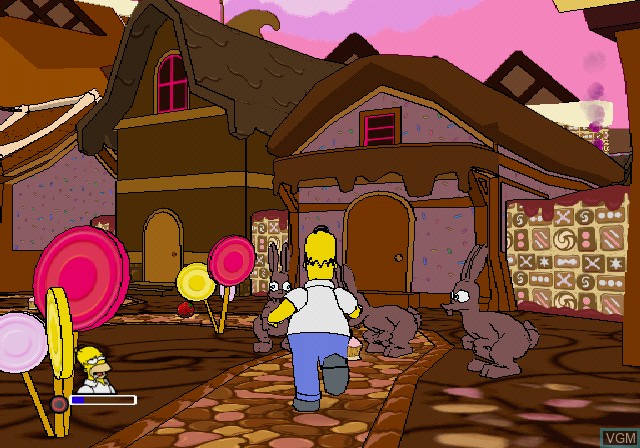 In-game screen of the game Simpsons Game, The on Sony Playstation 2