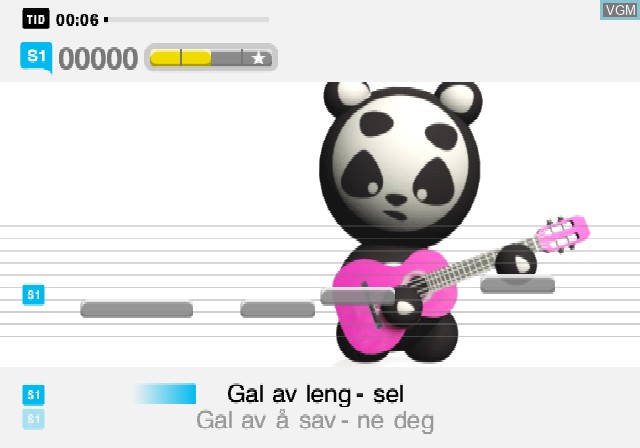 In-game screen of the game SingStar Norske Hits on Sony Playstation 2