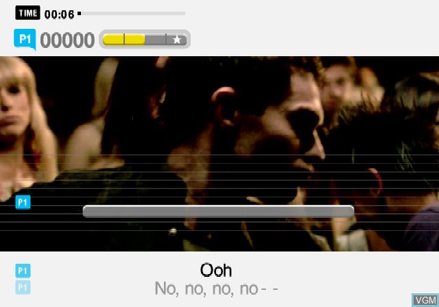 In-game screen of the game SingStar Party Hits on Sony Playstation 2