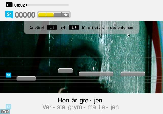 In-game screen of the game SingStar Svenska Hits on Sony Playstation 2