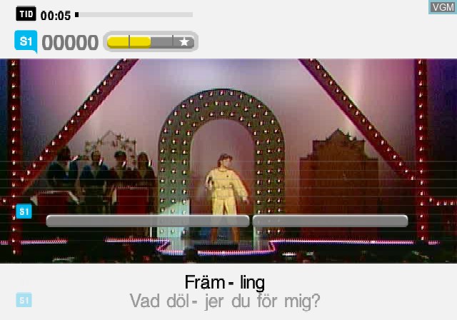 In-game screen of the game SingStar Svenska Hits Schlager on Sony Playstation 2