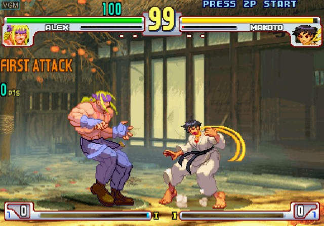 In-game screen of the game Street Fighter III - 3rd Strike - Fight for the Future on Sony Playstation 2
