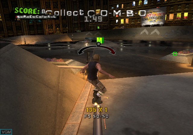 In-game screen of the game Tony Hawk's American Wasteland on Sony Playstation 2