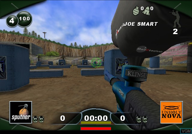 In-game screen of the game World Championship Paintball on Sony Playstation 2