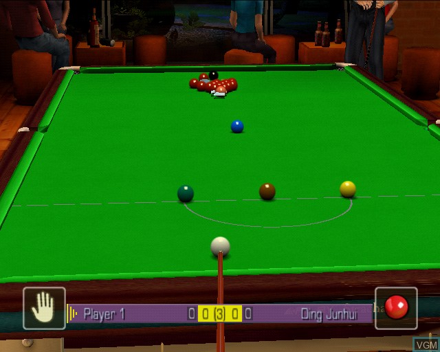 In-game screen of the game World Snooker Championship 2005 on Sony Playstation 2