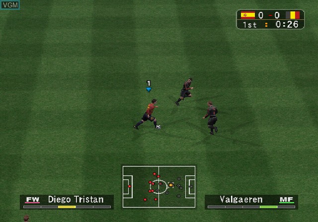 In-game screen of the game World Soccer Winning Eleven 7 International on Sony Playstation 2