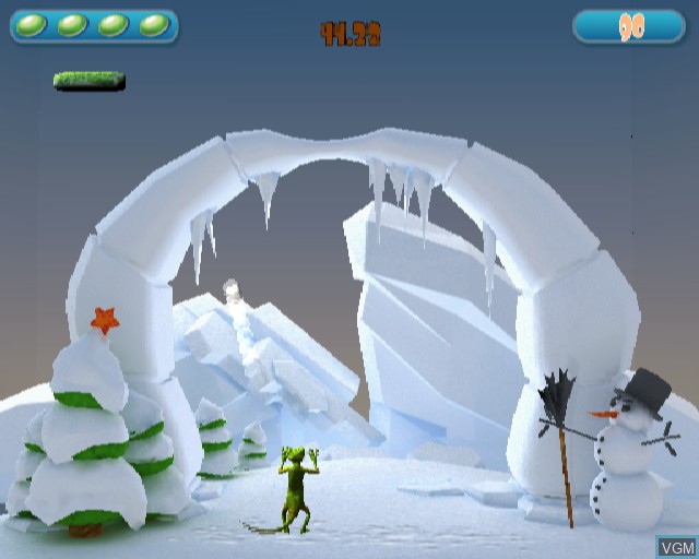 In-game screen of the game Gecko Blaster on Sony Playstation 2
