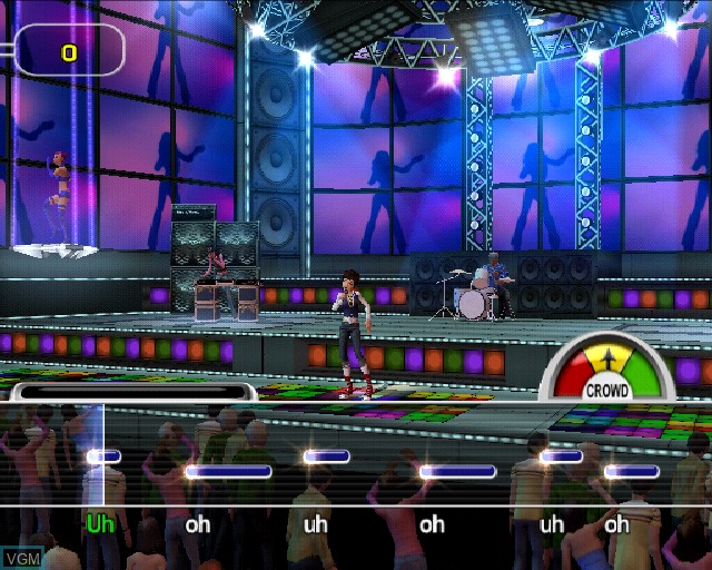 In-game screen of the game Karaoke Revolution Volume 2 on Sony Playstation 2