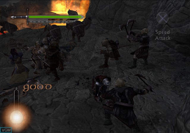 In-game screen of the game Lord of the Rings, The - The Two Towers on Sony Playstation 2