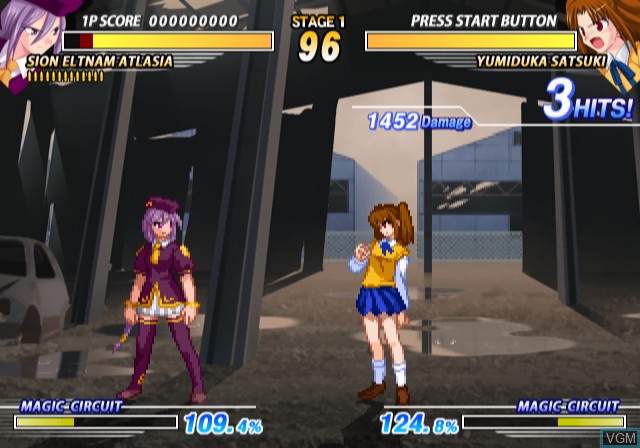 In-game screen of the game Melty Blood - Act Cadenza on Sony Playstation 2