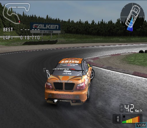 In-game screen of the game D1 Professional Drift Grand Prix Series 2005 on Sony Playstation 2