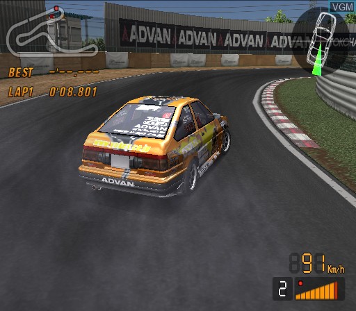 In-game screen of the game D1 Professional Drift Grand Prix Series on Sony Playstation 2