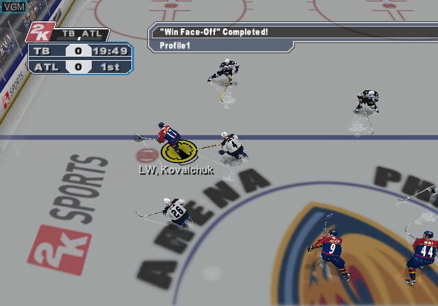 In-game screen of the game NHL 2K6 on Sony Playstation 2