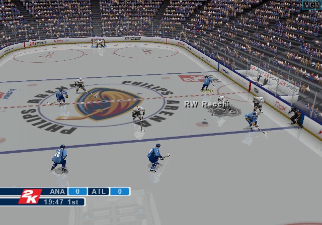 In-game screen of the game NHL 2K9 on Sony Playstation 2