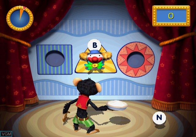 In-game screen of the game Konami Kids Playground - Alphabet Circus on Sony Playstation 2