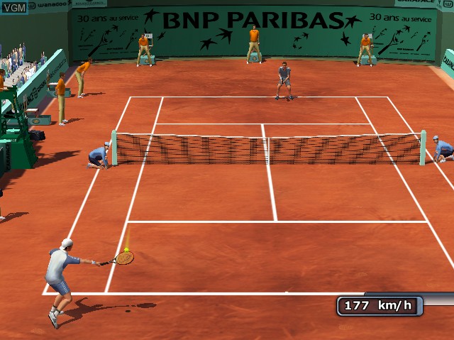 In-game screen of the game Next Generation Tennis 2003 on Sony Playstation 2