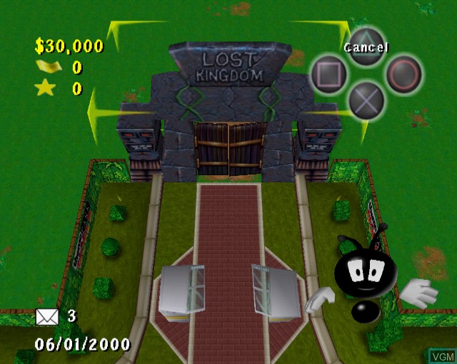 In-game screen of the game Theme Park 2001 on Sony Playstation 2