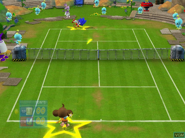 In-game screen of the game Sega Superstars Tennis on Sony Playstation 2