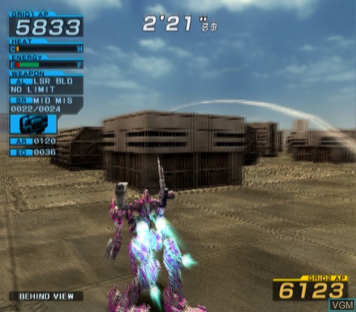 In-game screen of the game Armored Core - Formula Front on Sony Playstation 2