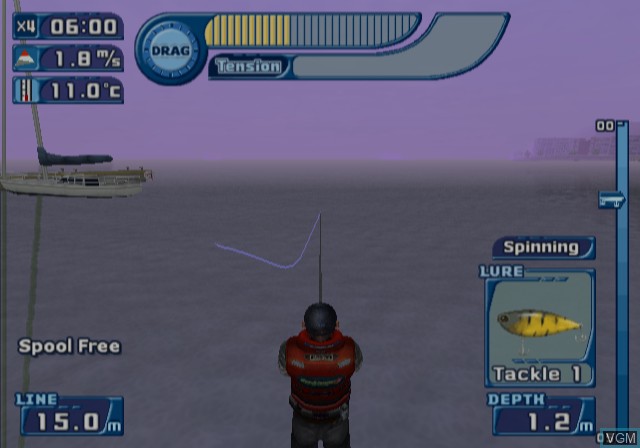 In-game screen of the game Bass Landing 3 on Sony Playstation 2
