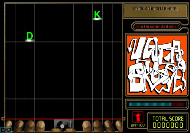 In-game screen of the game BeatMania Da Da Da!! on Sony Playstation 2