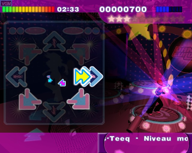 In-game screen of the game Dance Europe on Sony Playstation 2