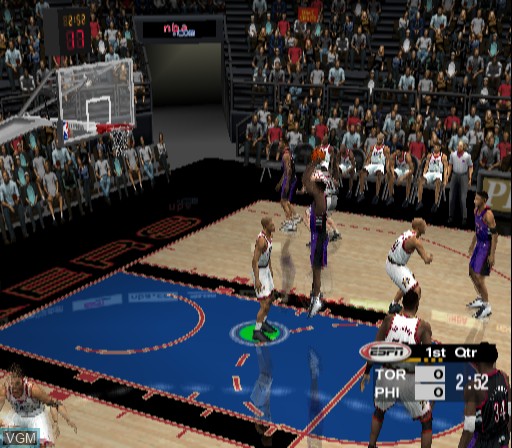 In-game screen of the game ESPN NBA 2Night 2002 on Sony Playstation 2