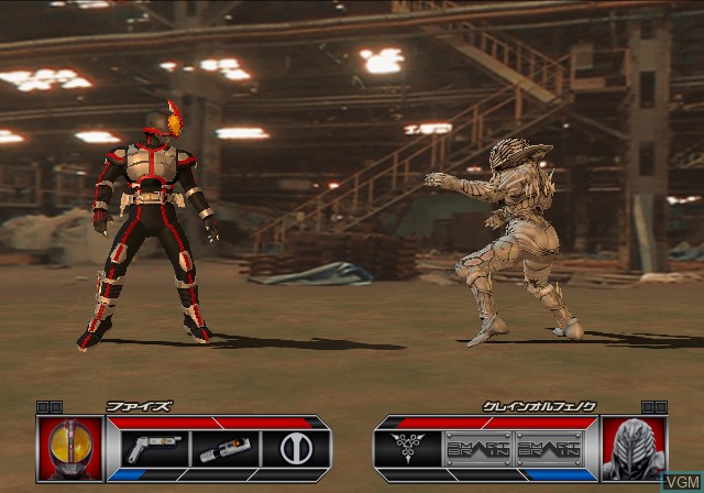 In-game screen of the game Kamen Rider 555 on Sony Playstation 2