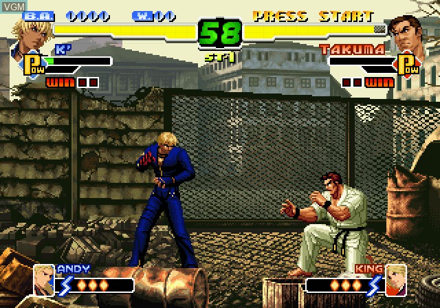 In-game screen of the game King of Fighters NESTS Collection, The on Sony Playstation 2