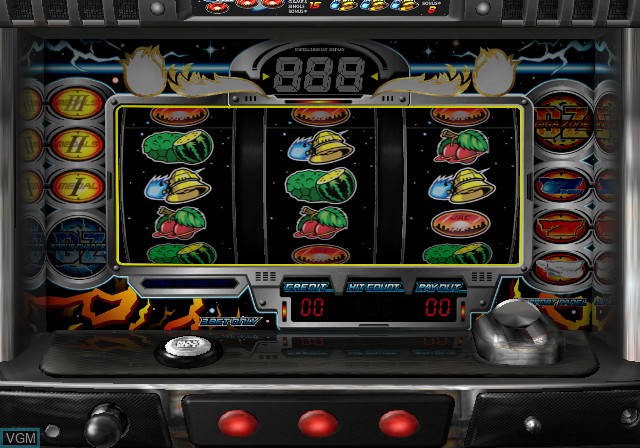 In-game screen of the game Pachi-Slot Kanzen Kouryaku - Gigazone on Sony Playstation 2
