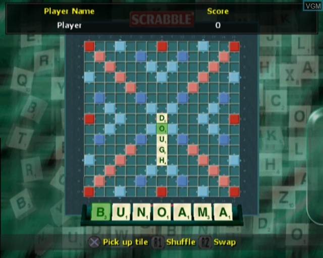 In-game screen of the game Scrabble Interactive on Sony Playstation 2