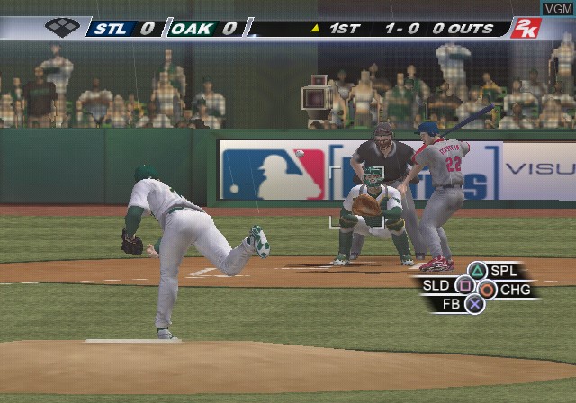 In-game screen of the game Major League Baseball 2K7 on Sony Playstation 2