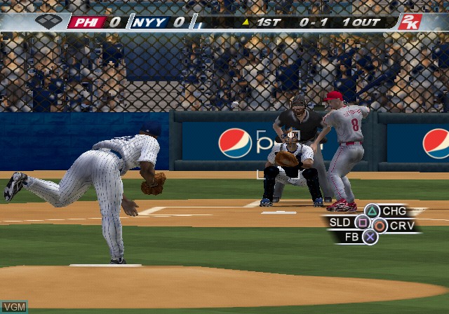 In-game screen of the game Major League Baseball 2K10 on Sony Playstation 2