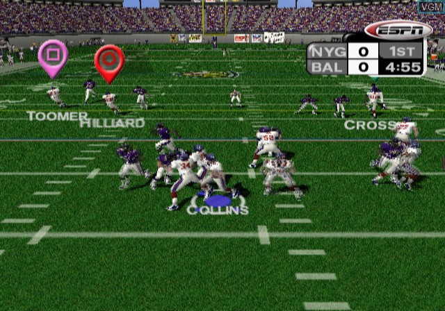 In-game screen of the game ESPN NFL PrimeTime 2002 on Sony Playstation 2