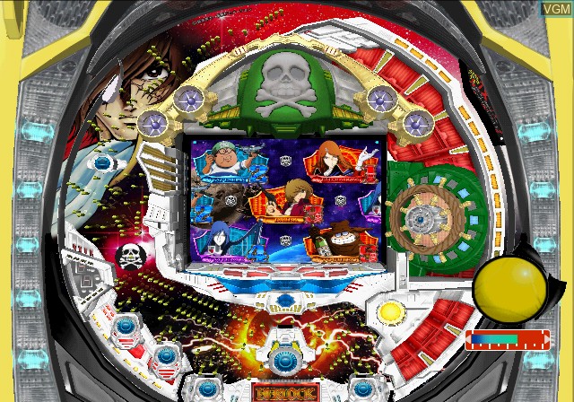 In-game screen of the game Hisshou Pachinko*Pachi-Slot Kouryoku Series Vol. 9 - CR Fever Captain Harlock on Sony Playstation 2