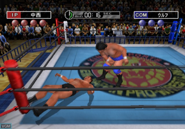 In-game screen of the game King of Colosseum - Shin Nippon x Zen Nippon x Pancrase Disc on Sony Playstation 2
