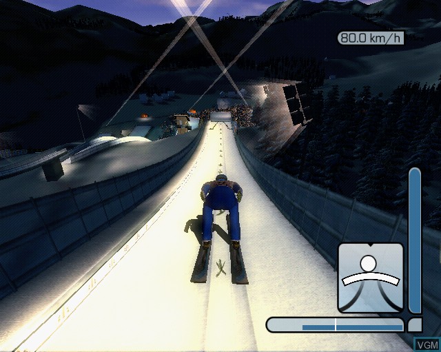 In-game screen of the game RTL Ski Jumping 2005 on Sony Playstation 2