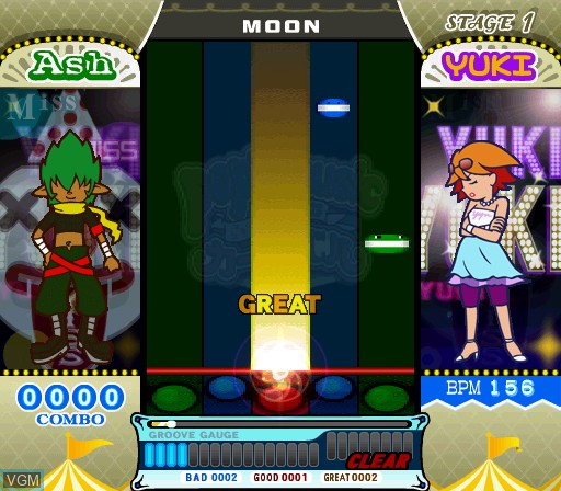 In-game screen of the game Pop'n Music 13 Carnival on Sony Playstation 2