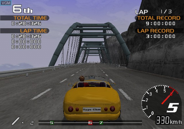 In-game screen of the game Simple 2000 Series Ultimate Vol. 2 - Edit Racing on Sony Playstation 2