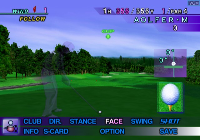 In-game screen of the game Golf Navigator Vol. 1 on Sony Playstation 2
