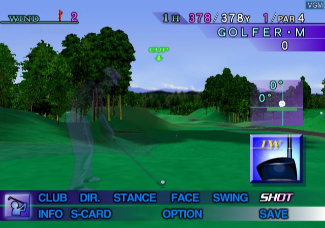In-game screen of the game Golf Navigator Vol. 3 on Sony Playstation 2