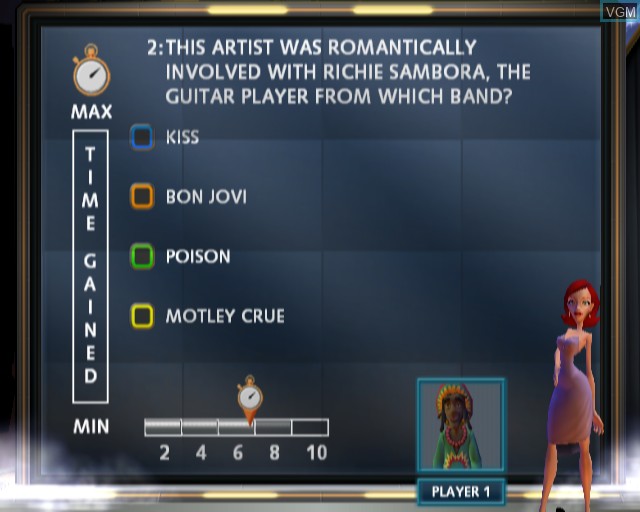 In-game screen of the game Buzz! The Music Quiz on Sony Playstation 2