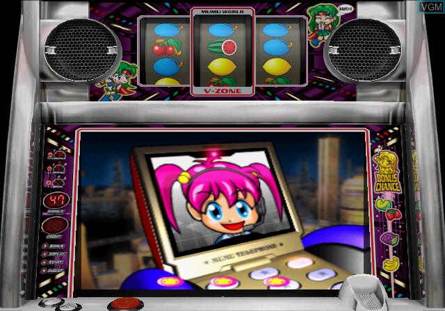 In-game screen of the game Hisshou Pachinko*Pachi-Slot Kouryoku Series Vol. 2 - Bomber Powerful & Yume Yume World DX on Sony Playstation 2