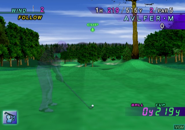 In-game screen of the game Golf Navigator Vol. 2 on Sony Playstation 2