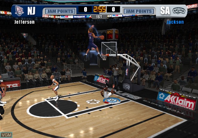 In-game screen of the game NBA Jam on Sony Playstation 2